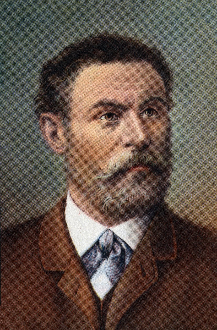 Portræt af Otto Lilienthal, tysk ingeniør (chromo) af Artist Unknown