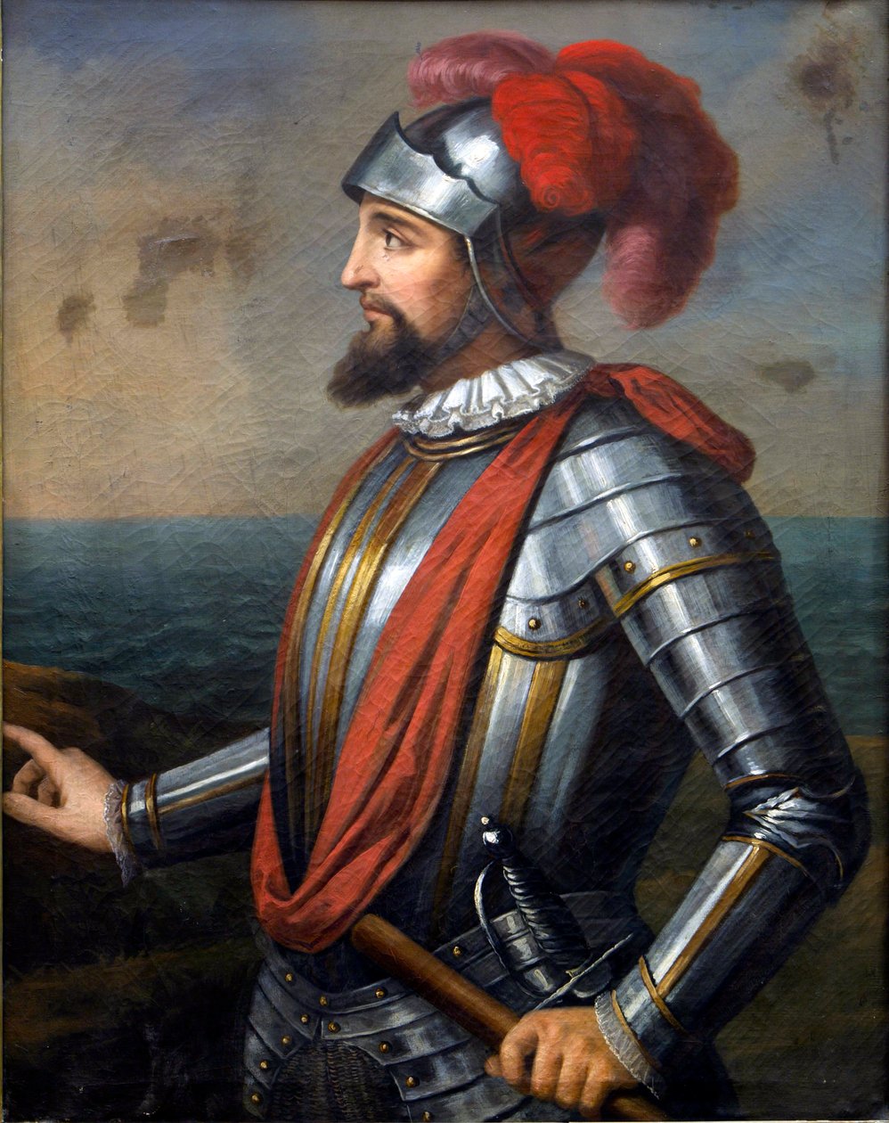Portræt af Vasco Nunez de Balboa, spansk conquistador (1475-1517) - Vasco Nunez de Balboa (olie på lærred) af Artist Unknown