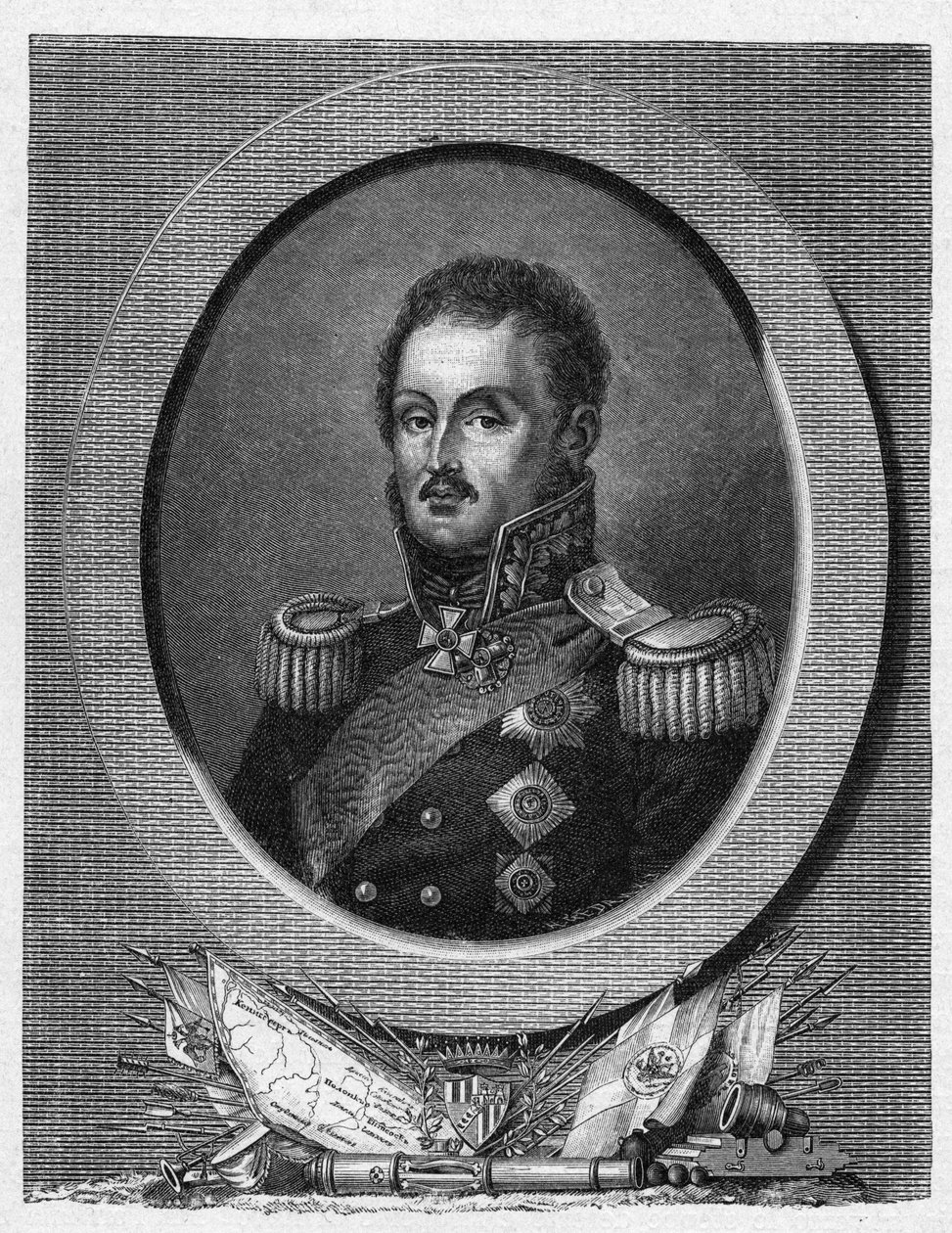 Portræt af Marechal grev Louis Adolphe Pierre zu Sayn Wittgenstein - af Artist Unknown