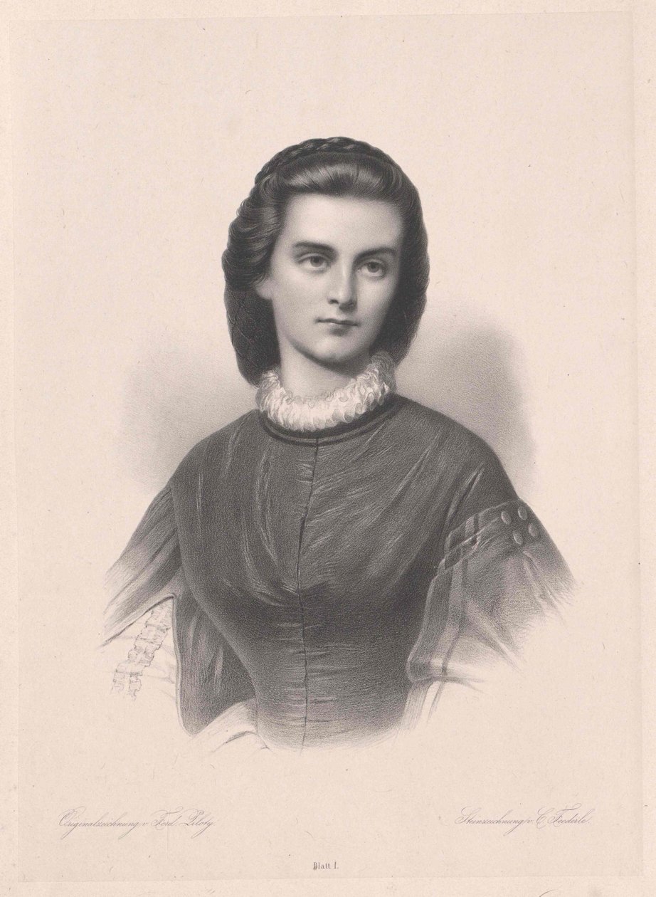 Prinsesse i Bayern-Gelnhausen Marie (print) af Artist Unknown