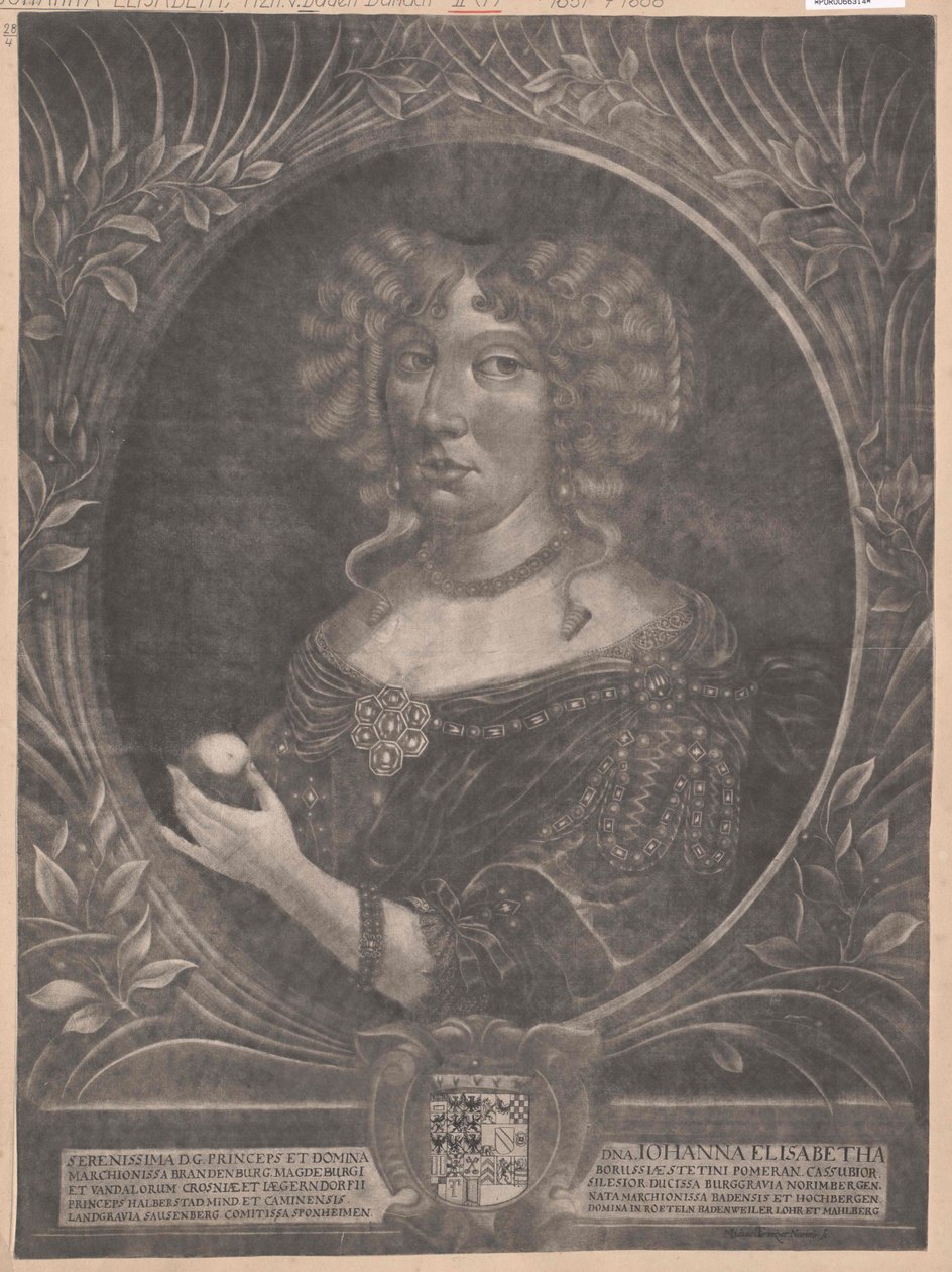 Prinsesse af Baden-Durlach Johanna Elisabeth af Artist Unknown