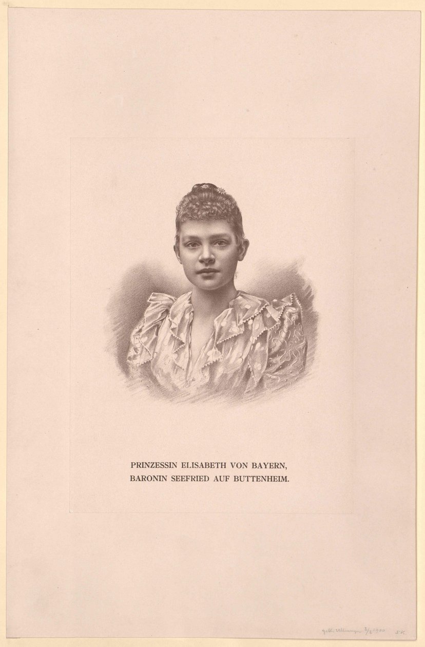 Prinsesse af Bayern Elisabeth (print) af Artist Unknown