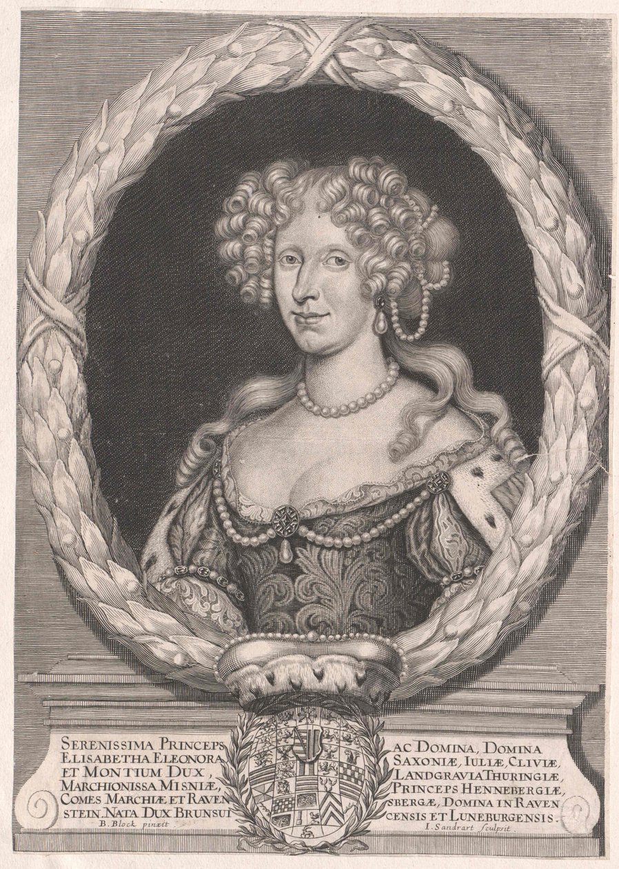 Prinsesse af Braunschweig-Wolfenbüttel Elisabeth Eleanor (print) af Artist Unknown