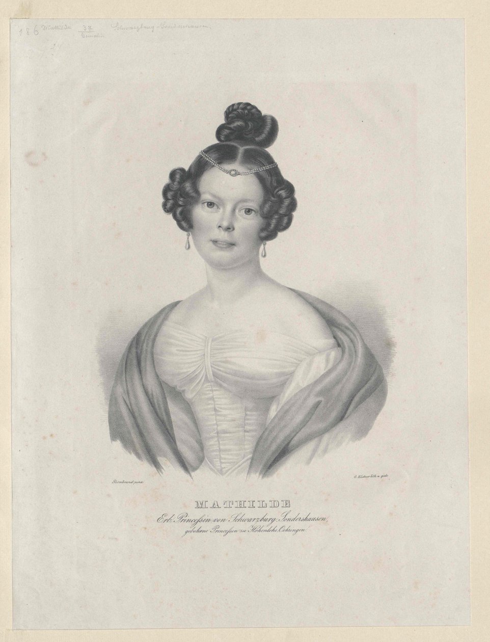 Prinsesse af Hohenlohe-Oehringen Mathilde af Artist Unknown