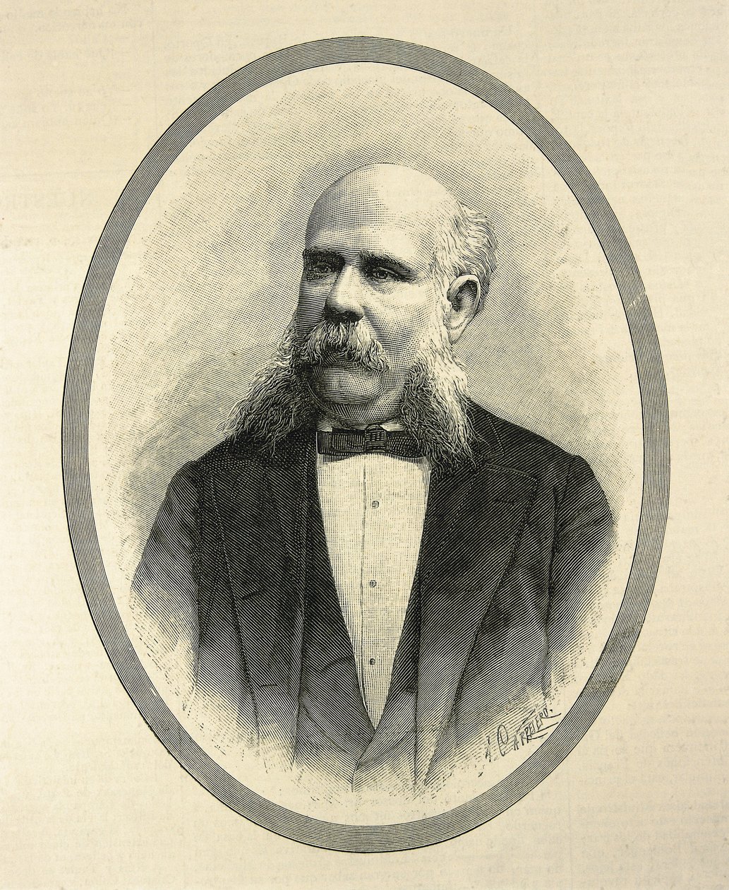 RIUS I TAULET, Francesc de Paula (1833-1889). Spansk advokat og politiker. Borgmester i Barcelona og initiativtager til verdensudstillingen i Barcelona i 1888. Portræt udgivet i "La Ilustracion Espanola y Americana" af A. Carretero. Gravering. af Artist Unknown