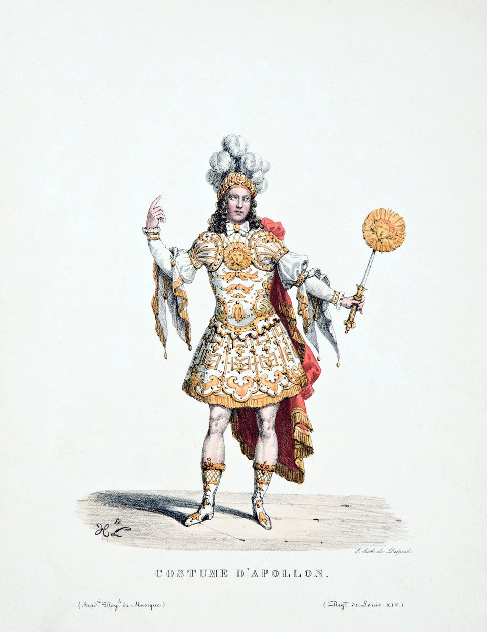 Repræsentation af kong Louis XIV, der fortolker Apollo i balletten 