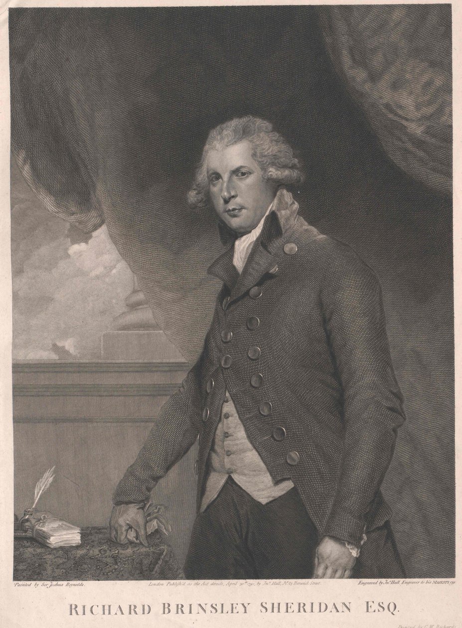 Richard Brinsley Sheridan af Artist Unknown