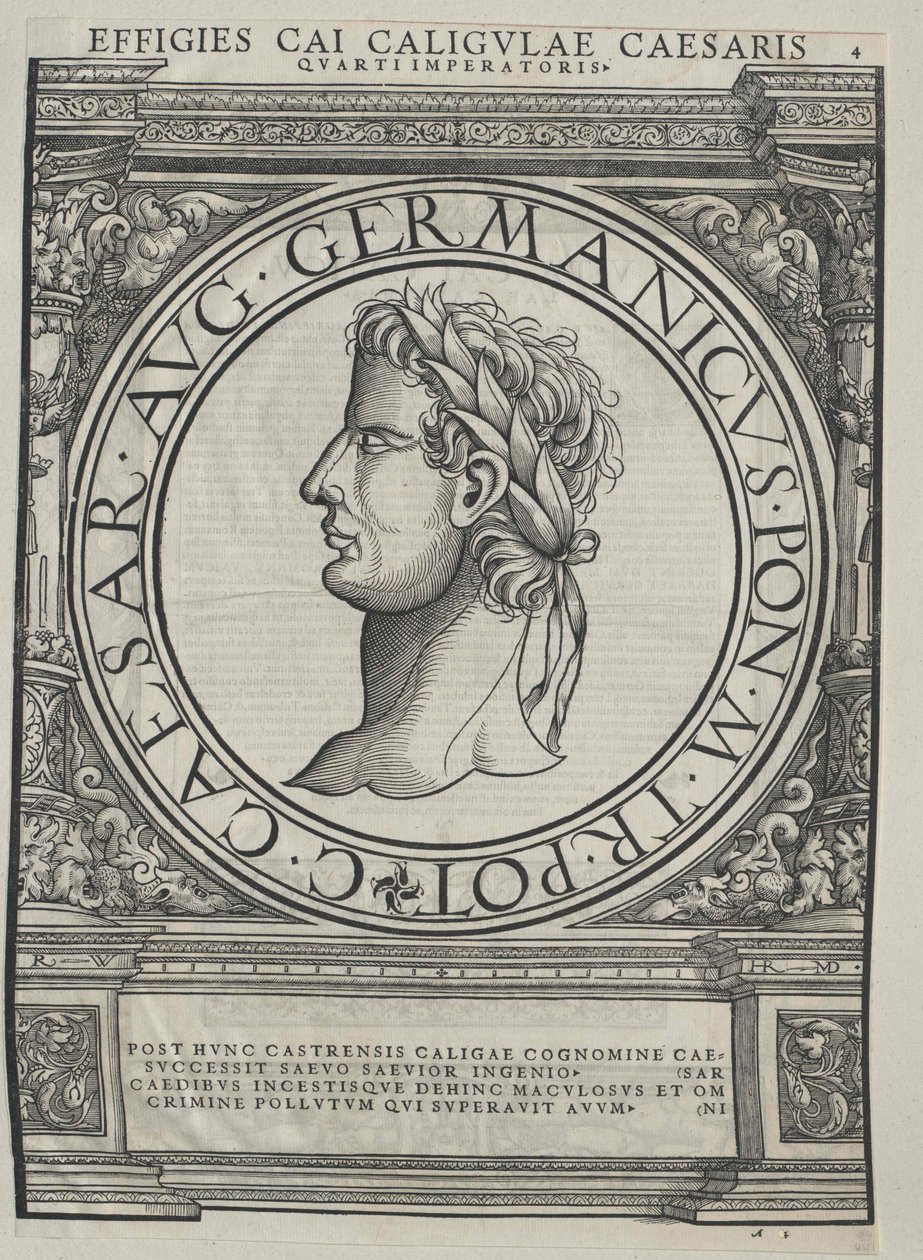 Den romerske kejser Caligula af Artist Unknown