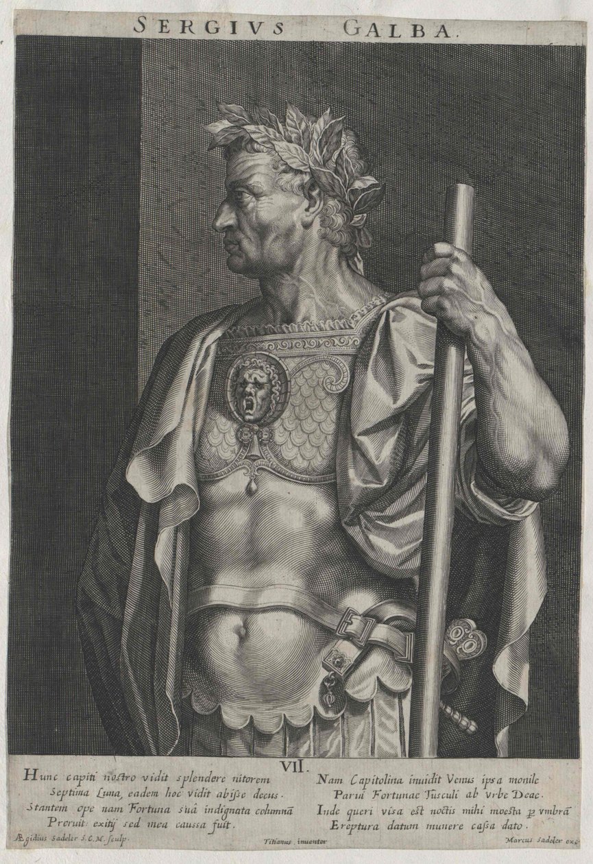 Den romerske kejser Galba af Artist Unknown