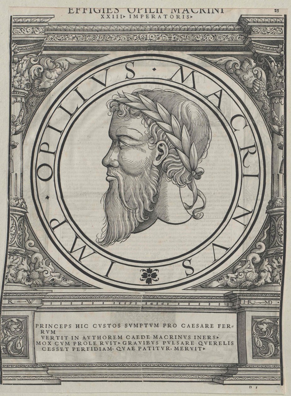 Den romerske kejser Macrinus af Artist Unknown