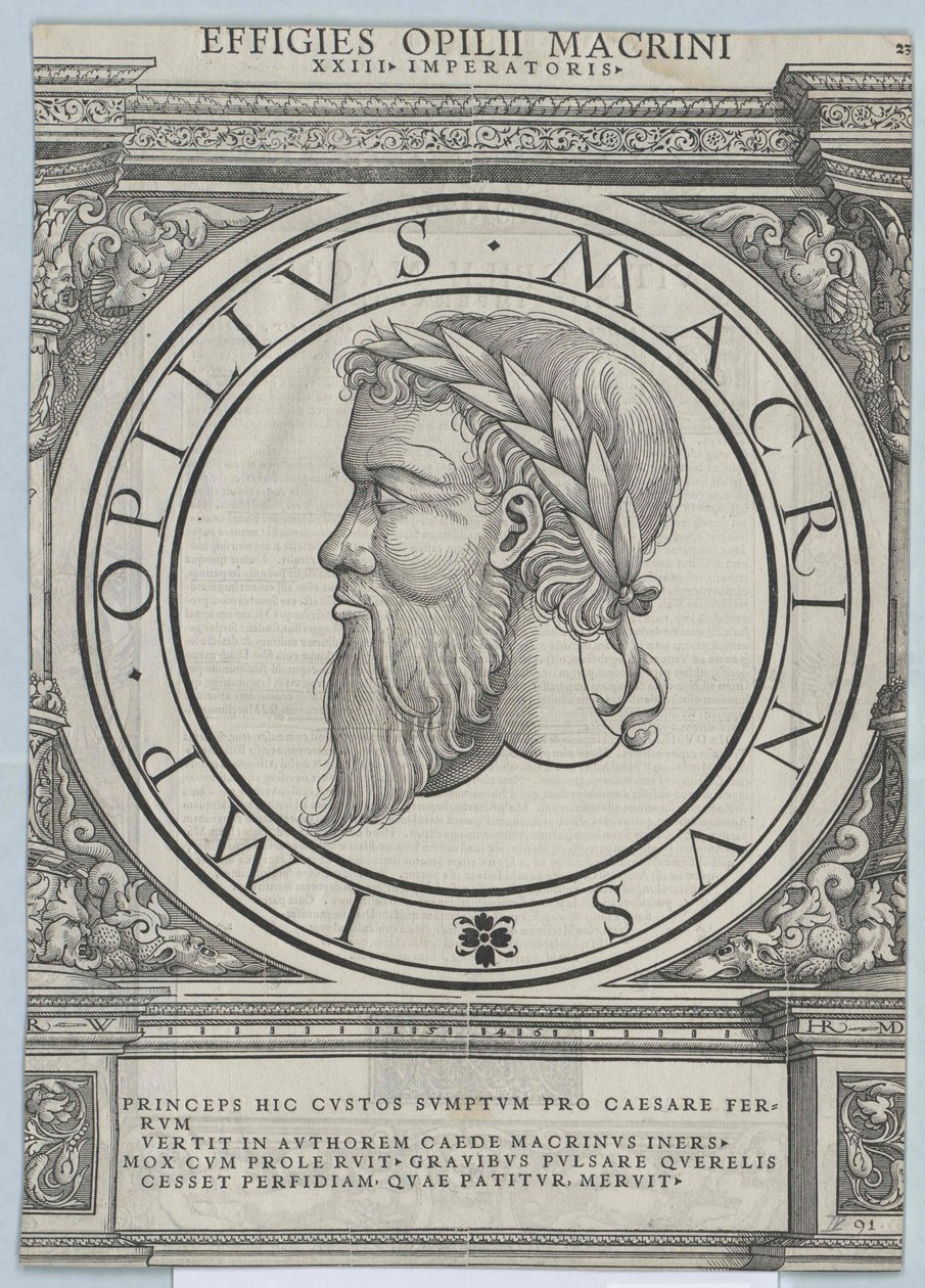 Den romerske kejser Macrinus af Artist Unknown