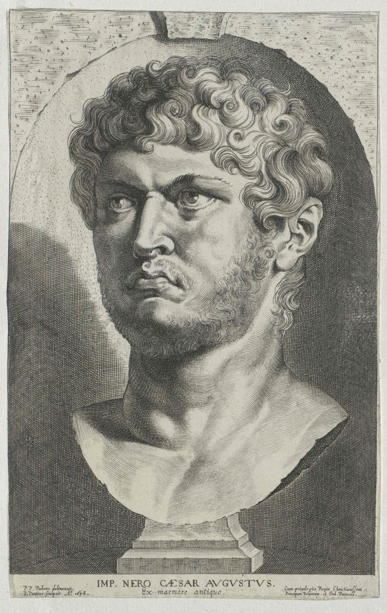 Den romerske kejser Nero (print) af Artist Unknown