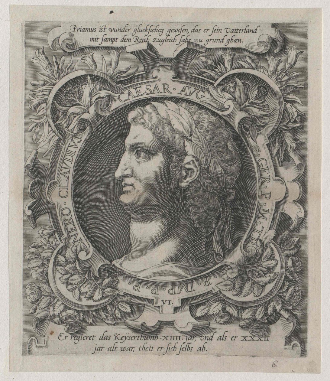 Den romerske kejser Nero (print) af Artist Unknown