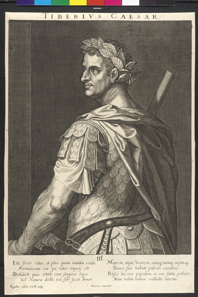 Den romerske kejser Tiberius af Artist Unknown