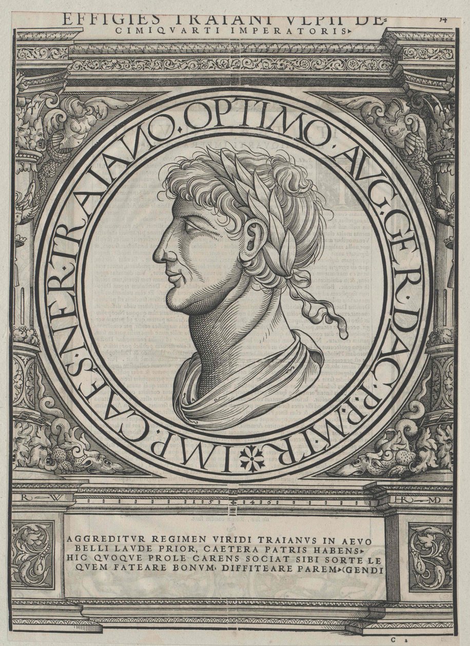 Den romerske kejser Trajan af Artist Unknown
