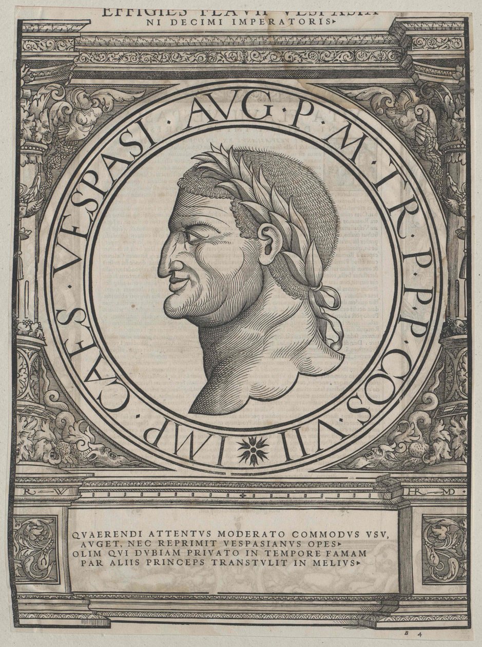 Den romerske kejser Vespasian af Artist Unknown