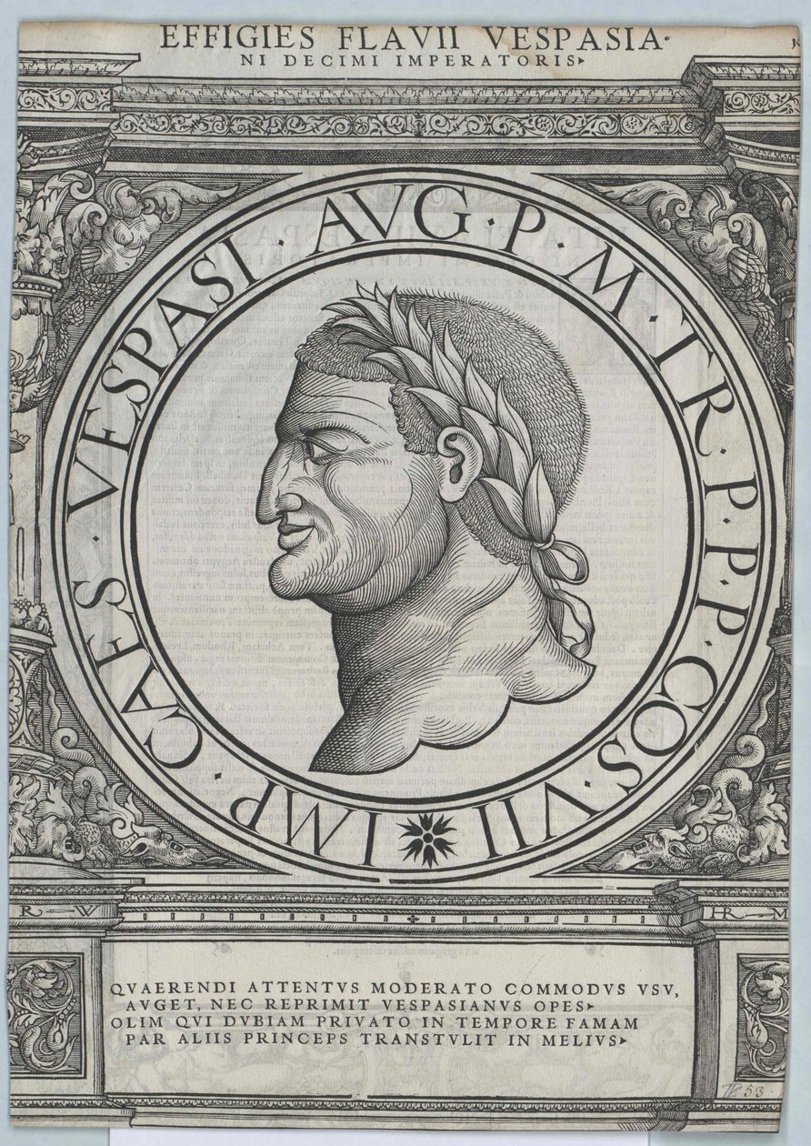 Den romerske kejser Vespasian af Artist Unknown