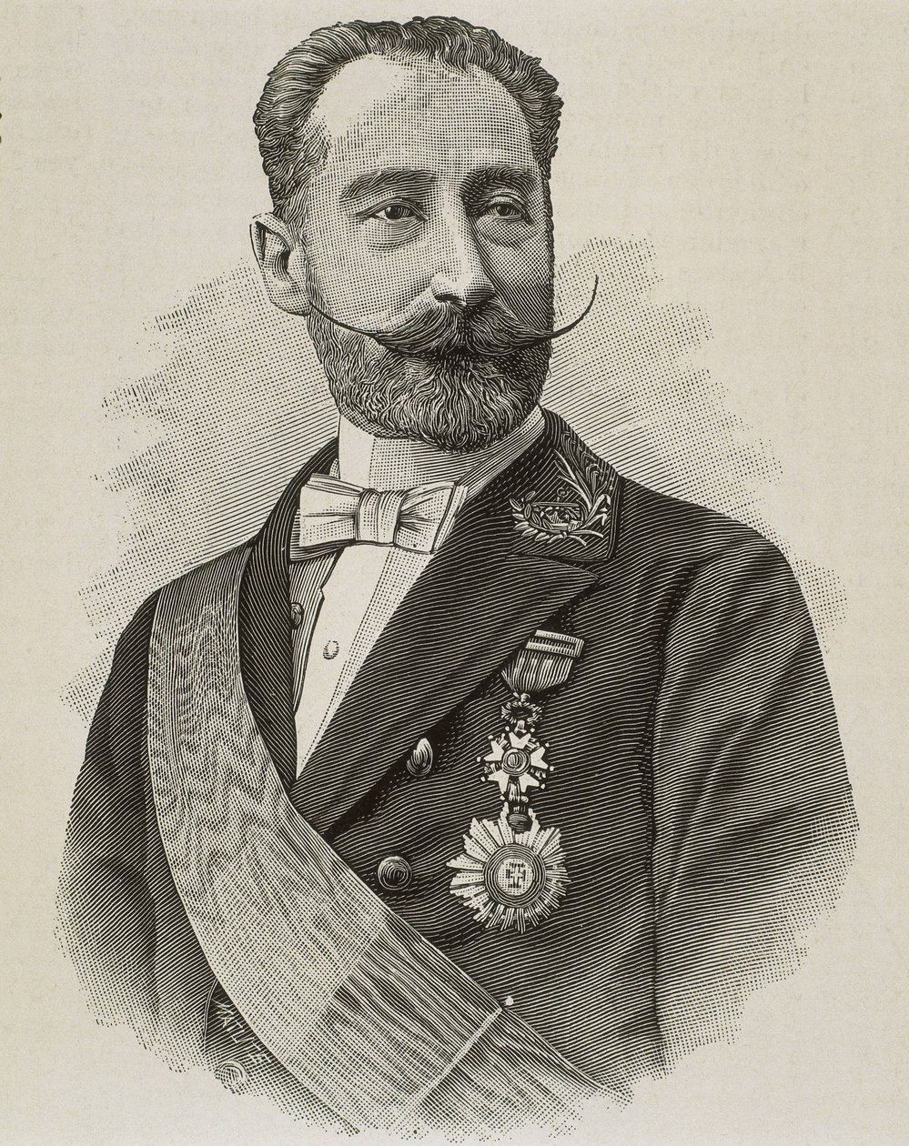 SALVADOR RODRIGANEZ, Amos (1845-1922). Spansk politiker og ingeniør. Gravering. af Artist Unknown