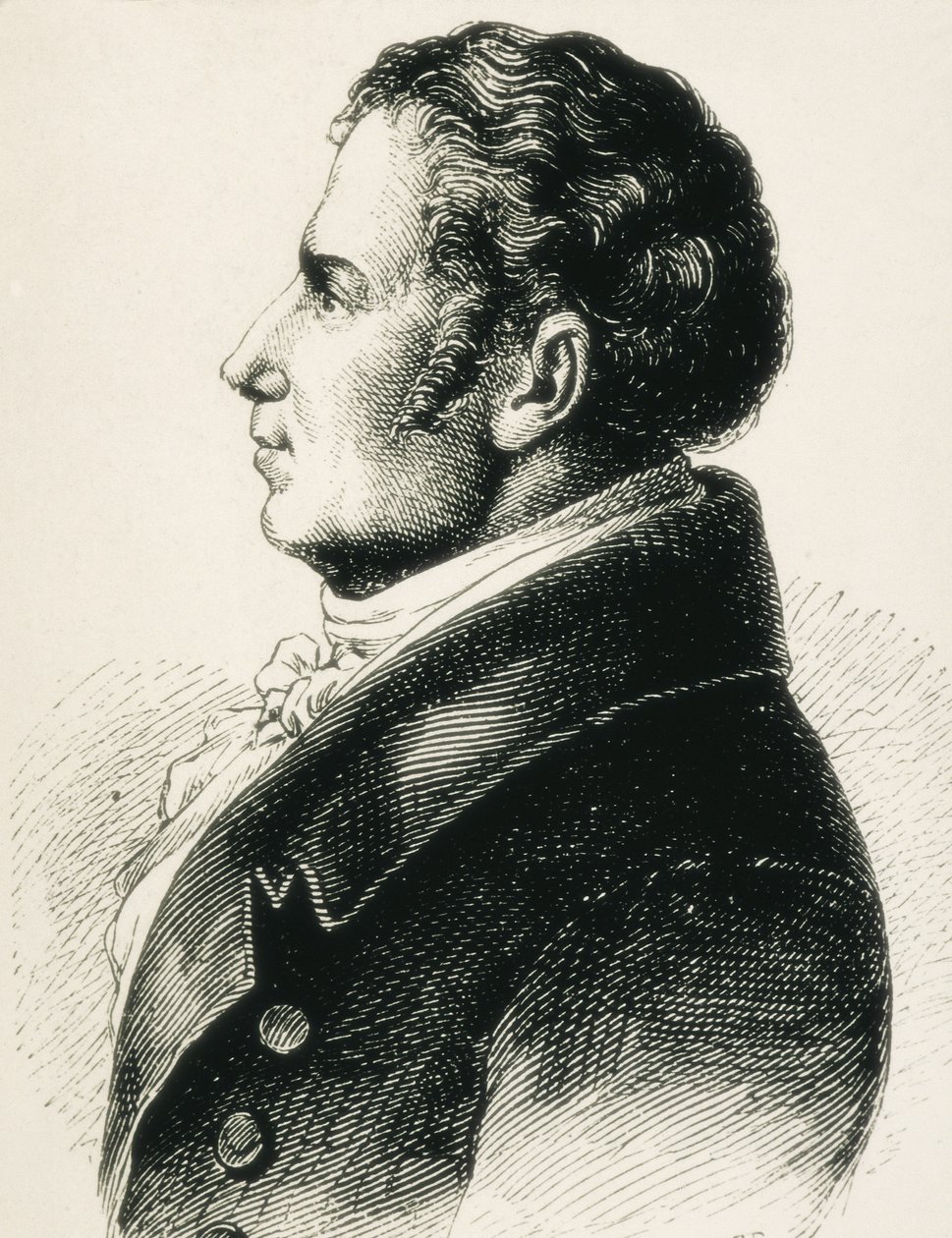 SCHLEGEL, August Wilhelm von (1767-1845). Tysk teoretiker inden for romantikken. Ætsning af Artist Unknown