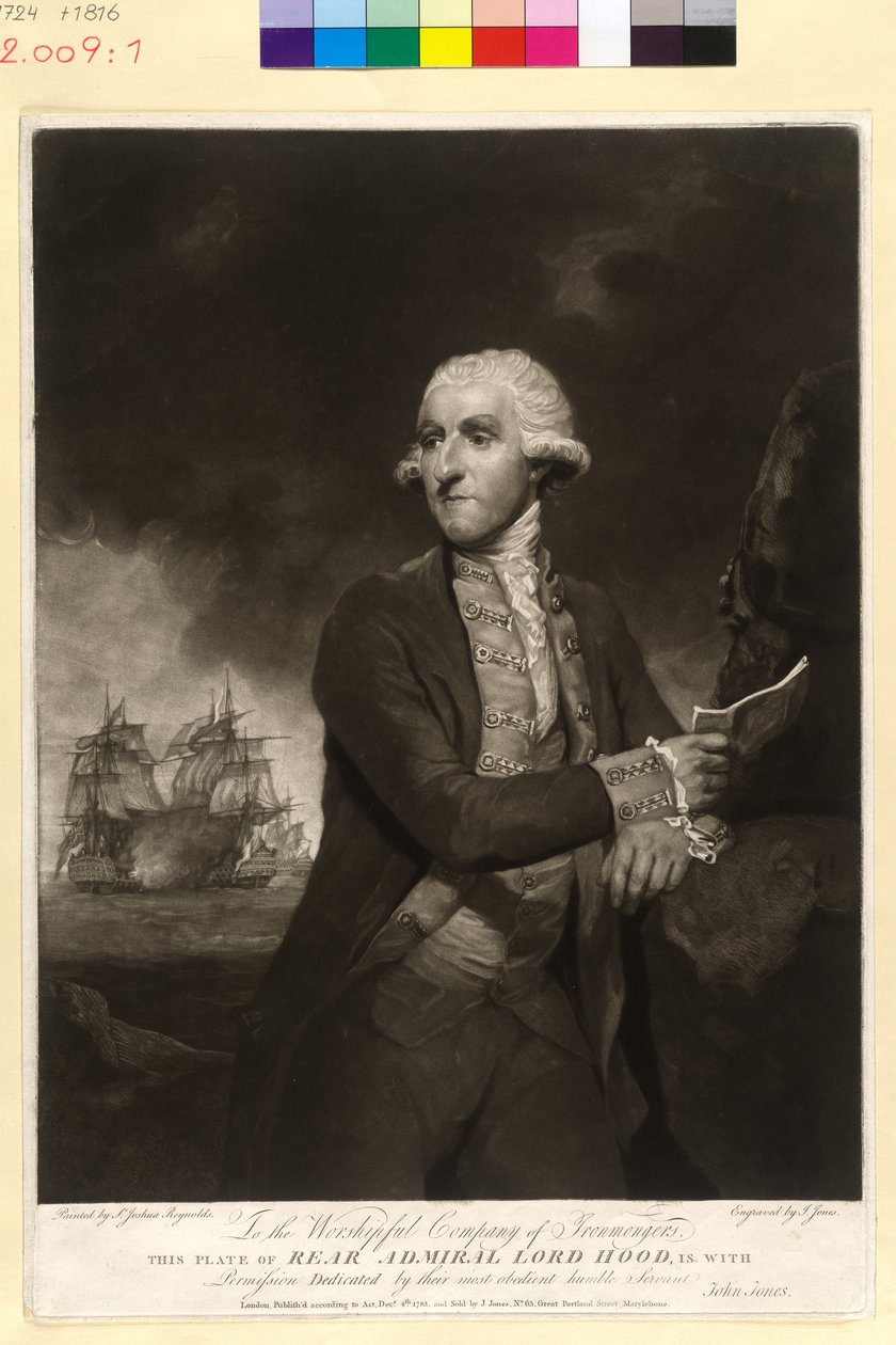 Samuel viscount Hood af Artist Unknown
