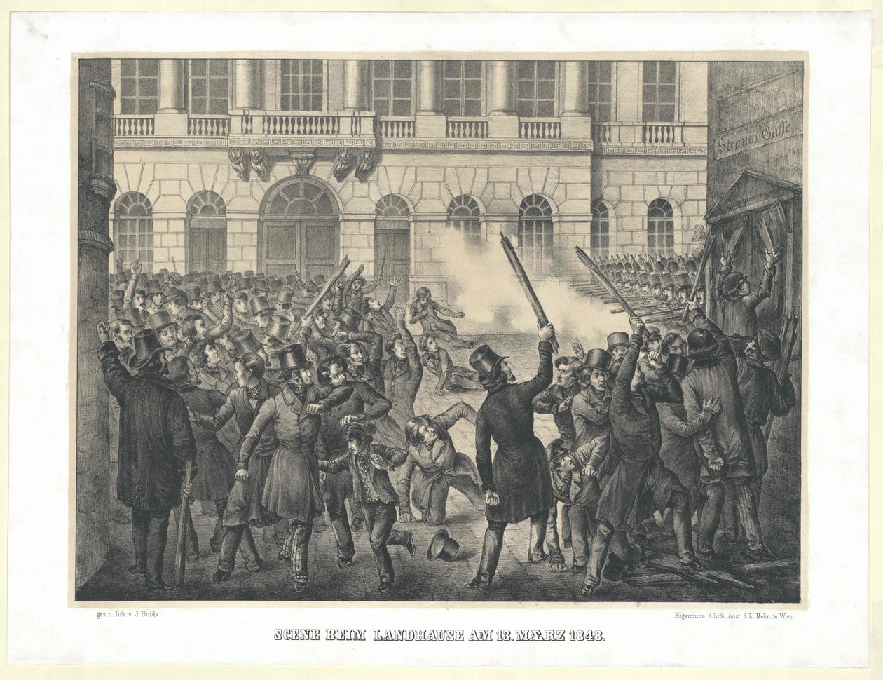Scene på landstedet den 13. marts 1848 af Artist Unknown