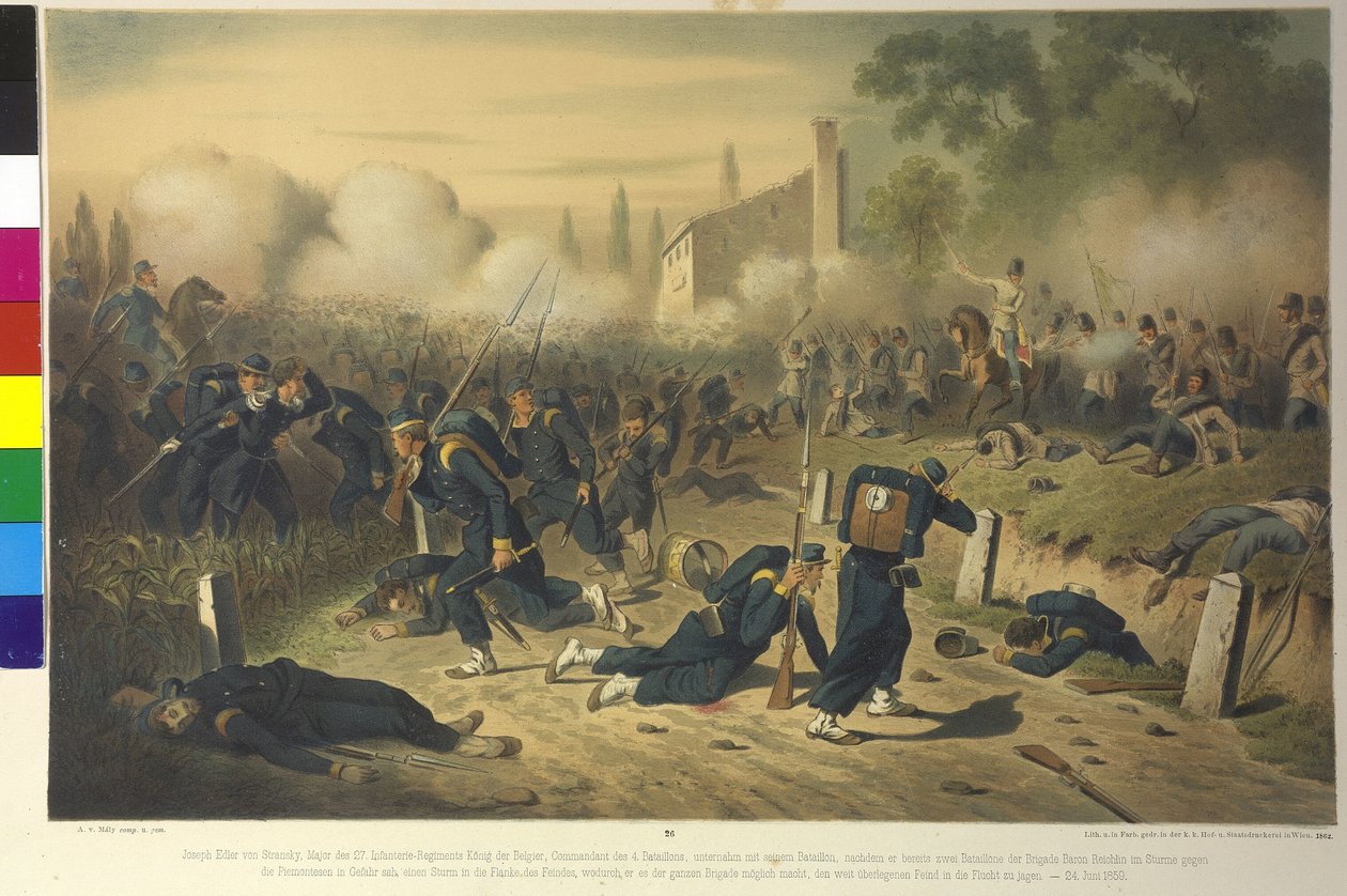 Scener fra træfninger under det italienske felttog af Artist Unknown