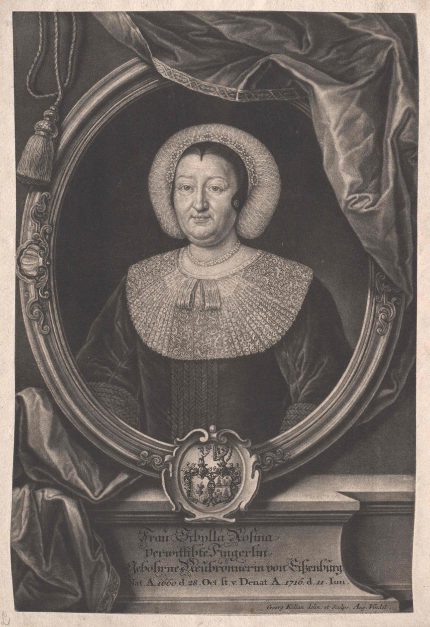 Sibylla Rosina Neubronner (print) af Artist Unknown