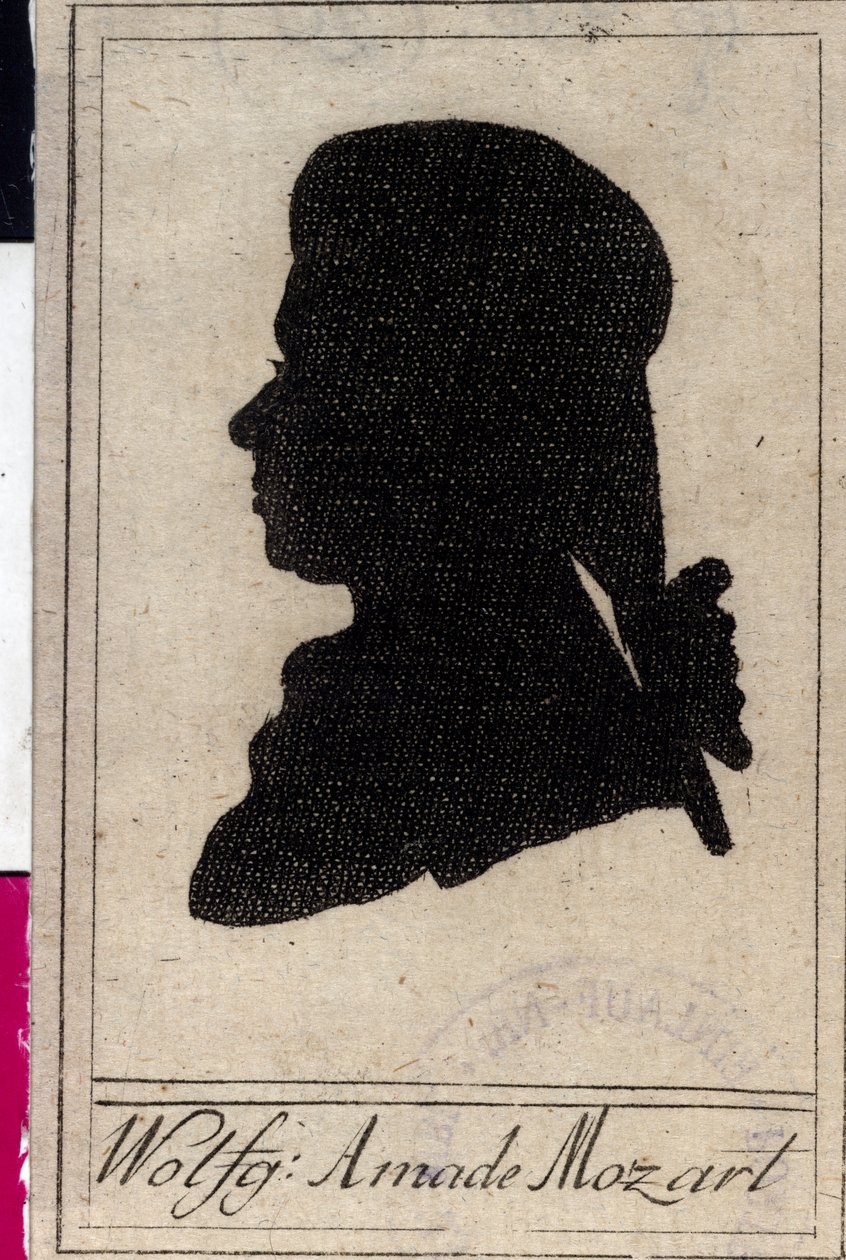 Silhuet af Wolfgang Amadeus Mozart af Artist Unknown