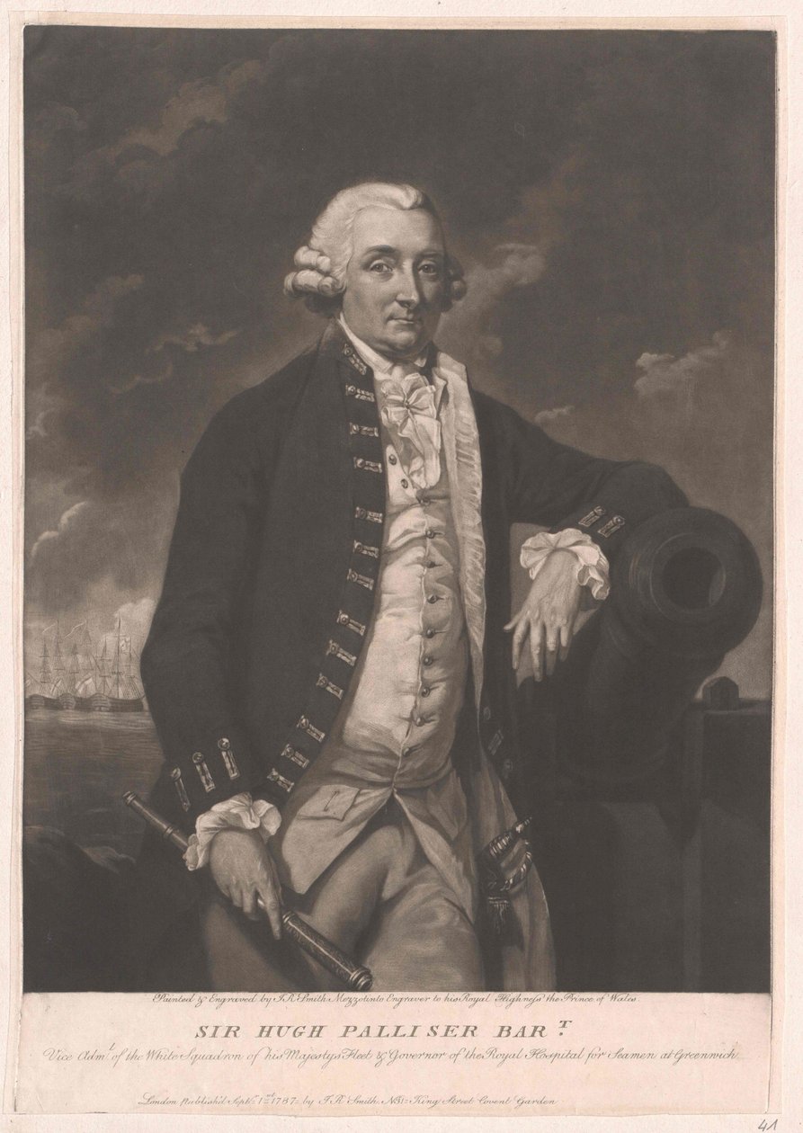 Sir Hugh 1. baronet Palliser af Artist Unknown