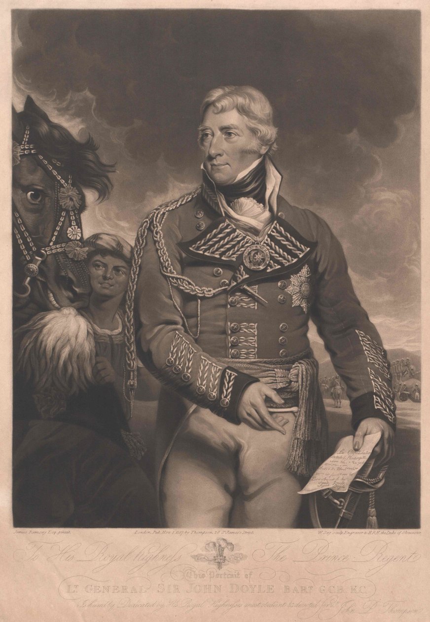 Sir John 1. baronet Doyle af Artist Unknown