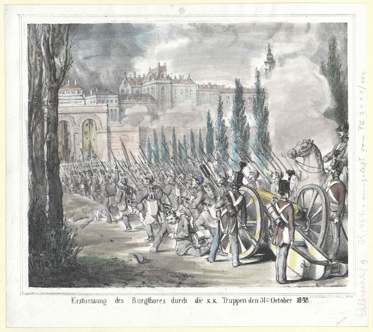 Stormning af slotsporten af de k.k. tropper den 31. oktober 1848 af Artist Unknown