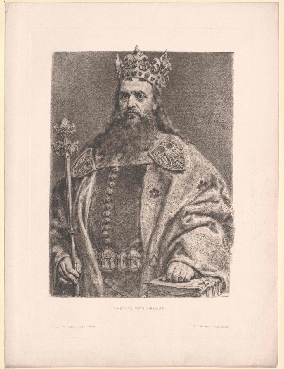 Den store konge af Polen Kasimir III af Artist Unknown