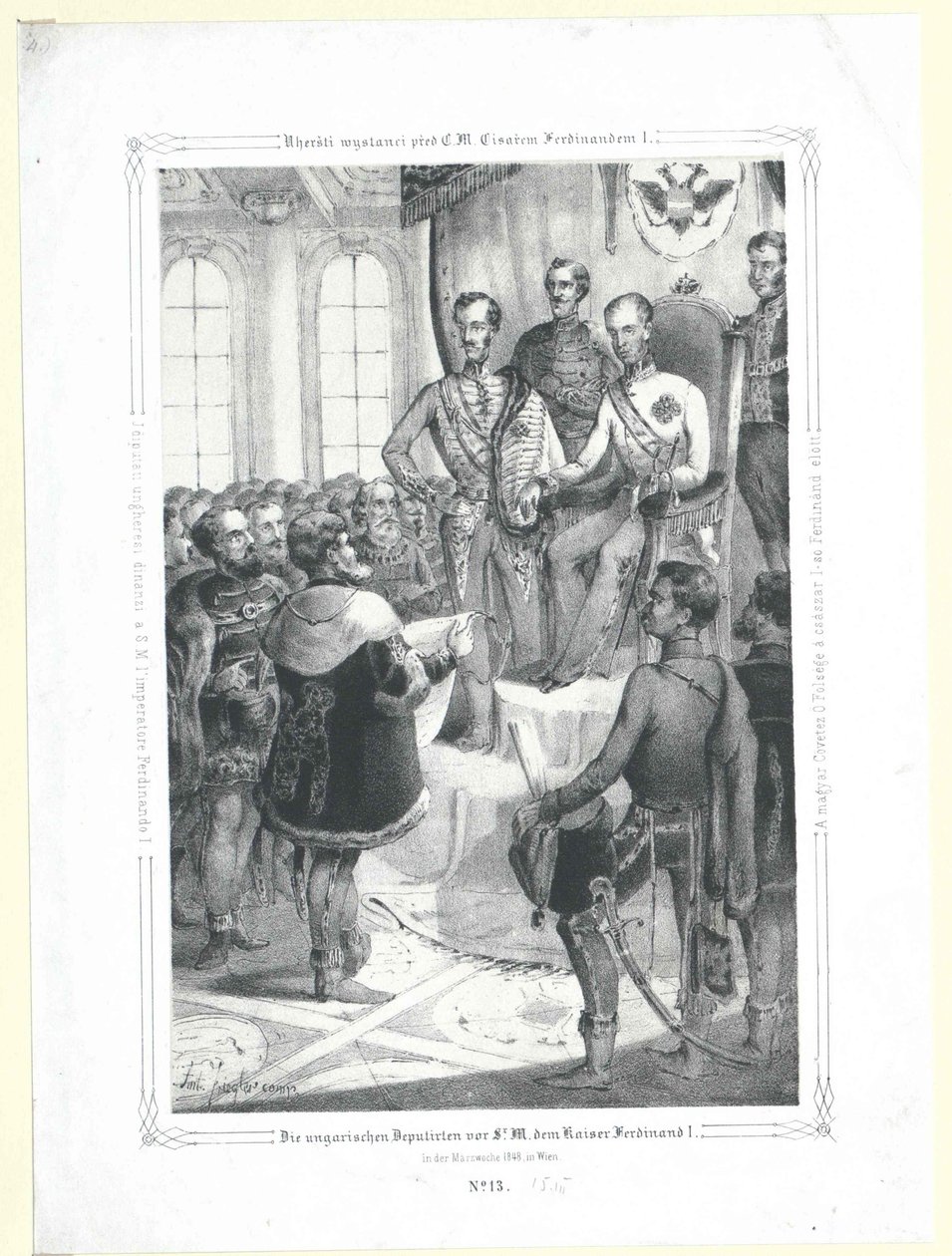 De ungarske deputerede foran Sir M. kejser Ferdinand I i ugen i marts 1848 af Artist Unknown
