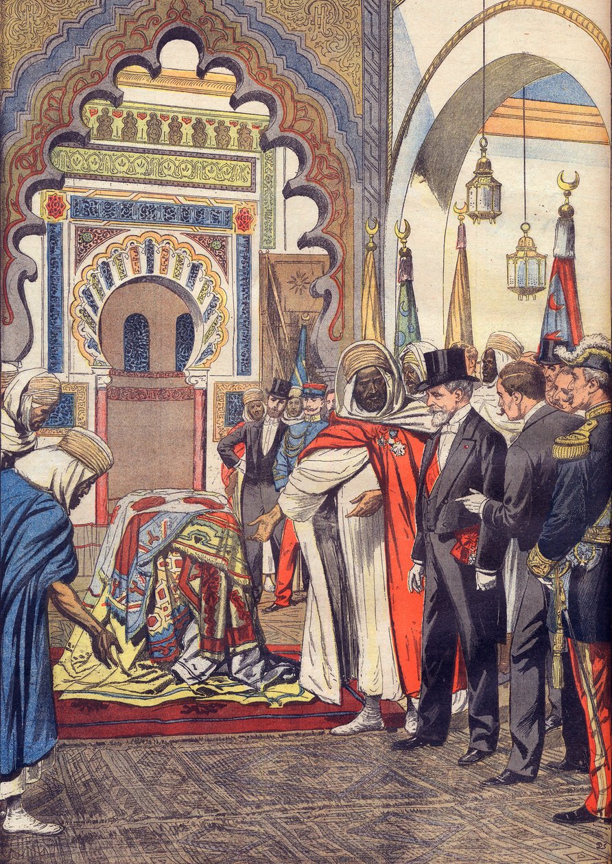 Den franske republiks præsident, Emile Loubet, besøger Sidi Bou Medine-moskeen i Tlemcen, Algeriet. af Artist Unknown