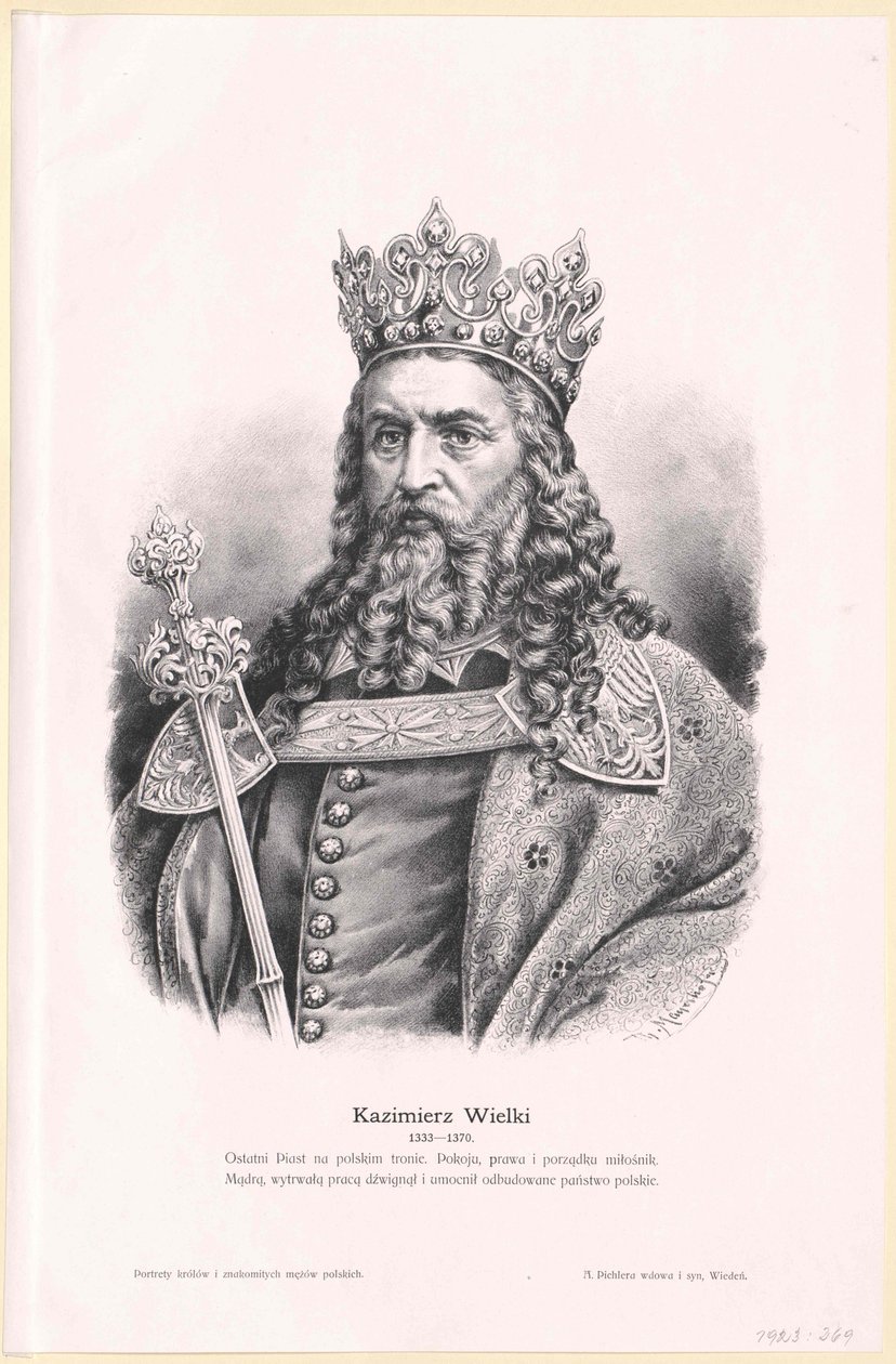 Den store konge af Polen Kasimir III af Artist Unknown