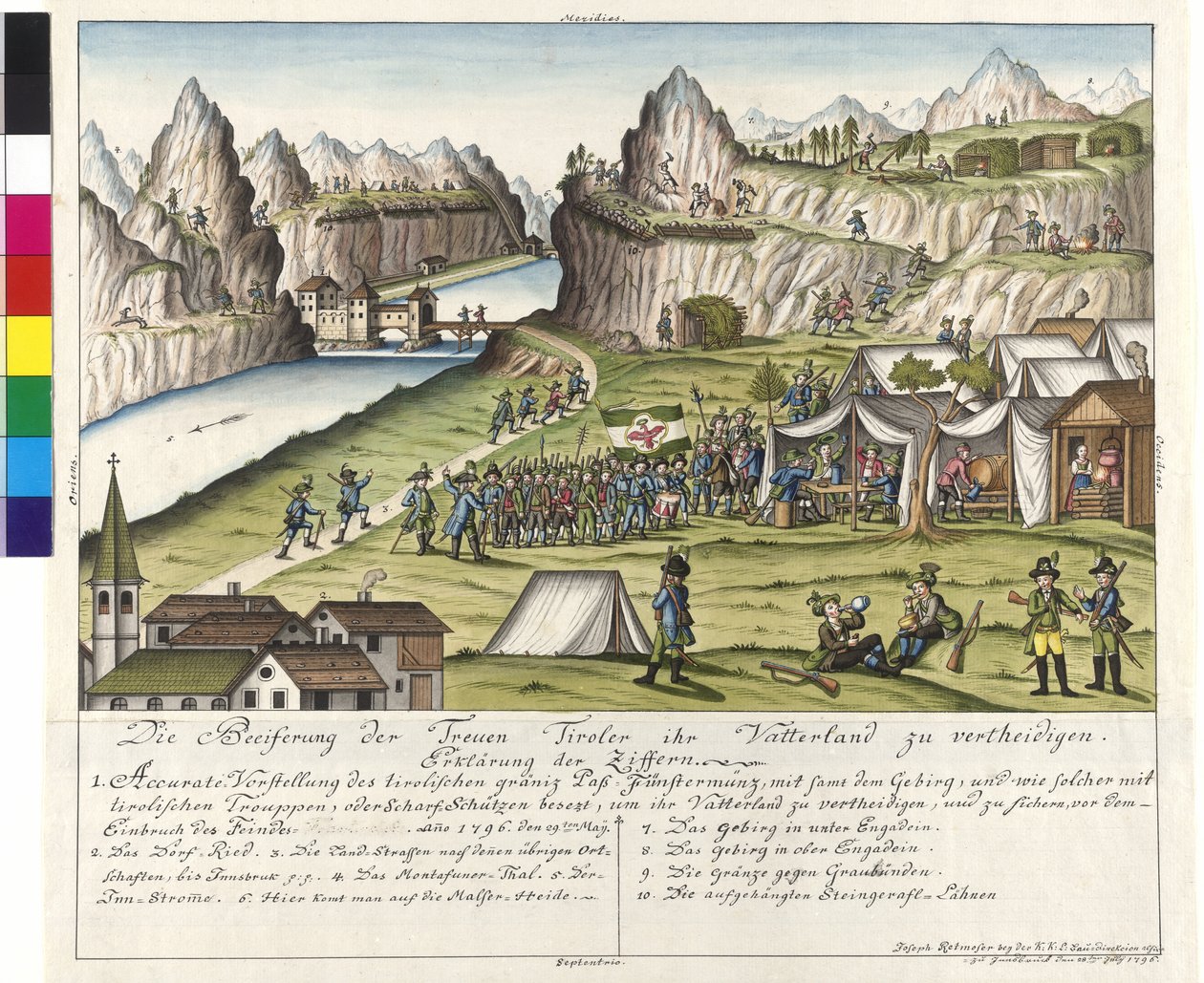 De trofaste tyroleres begejstring for at forsvare deres fædreland - Pass Finstermuenz af Artist Unknown