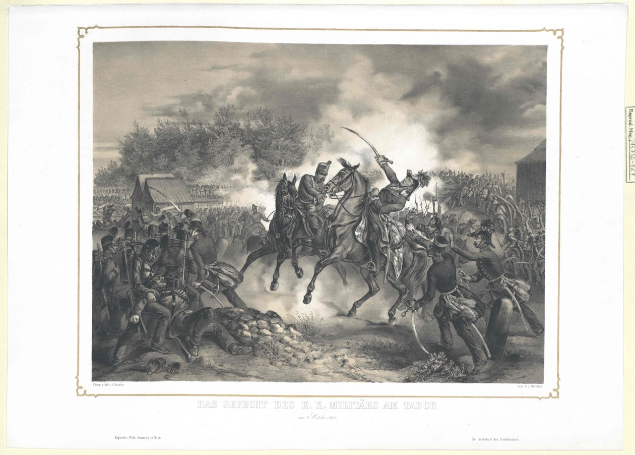 De k. k. officerers kamp ved Tabor den 6. oktober 1848 af Artist Unknown