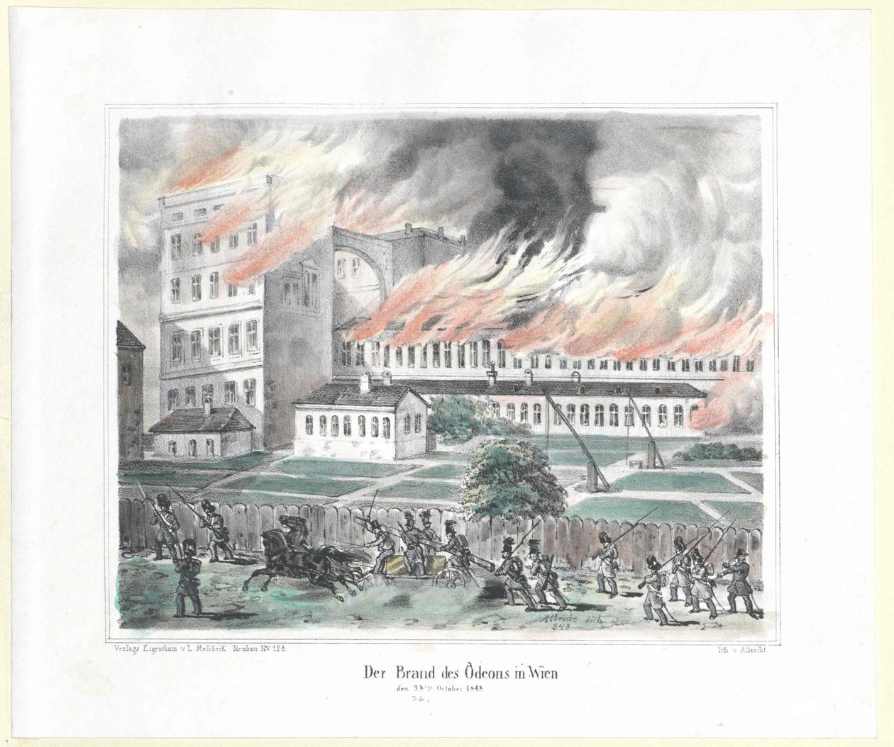 Brandstifteren af Odeon i Wien den 28. oktober 1848 af Artist Unknown