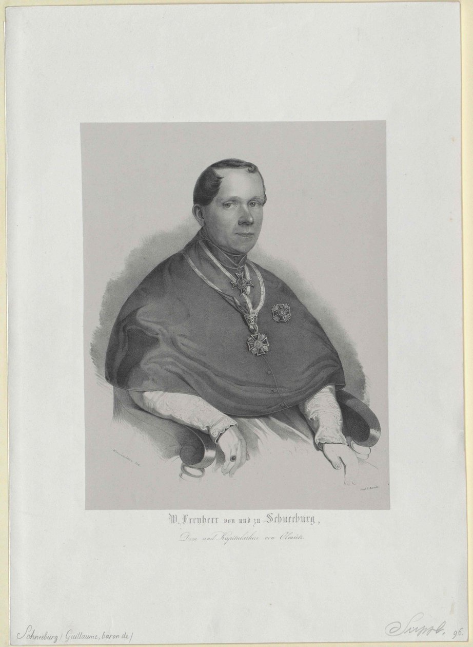 Wilhelm baron Schneeburg til Salthaus og disc af Artist Unknown