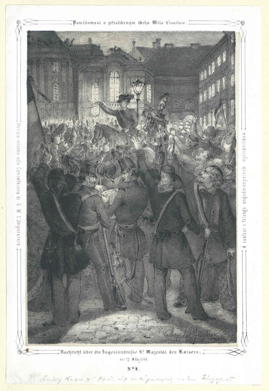 Ord over koncessionen Sir majesty of the emperor den 15. maj 1848 af Artist Unknown