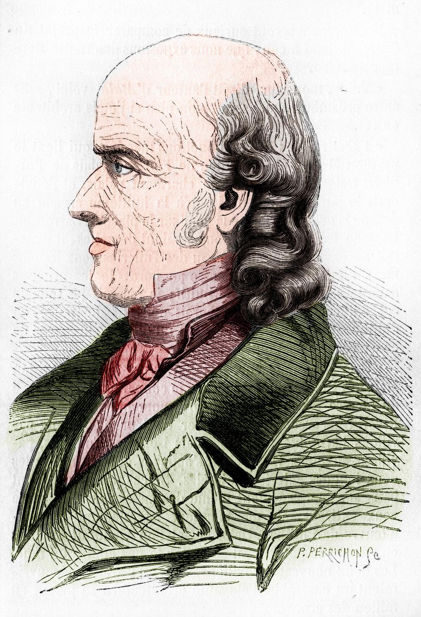 Portræt af Samuel Hahnemann, homøopatiens fader. af Artist Unknown