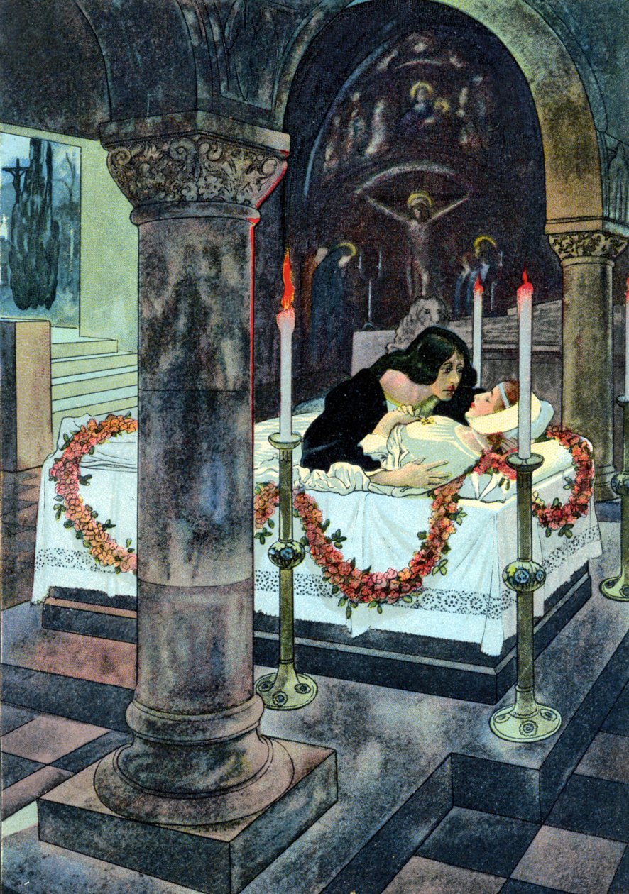 Romeo og Juliet, ca. 1880 (tryk) af Artus Scheiner