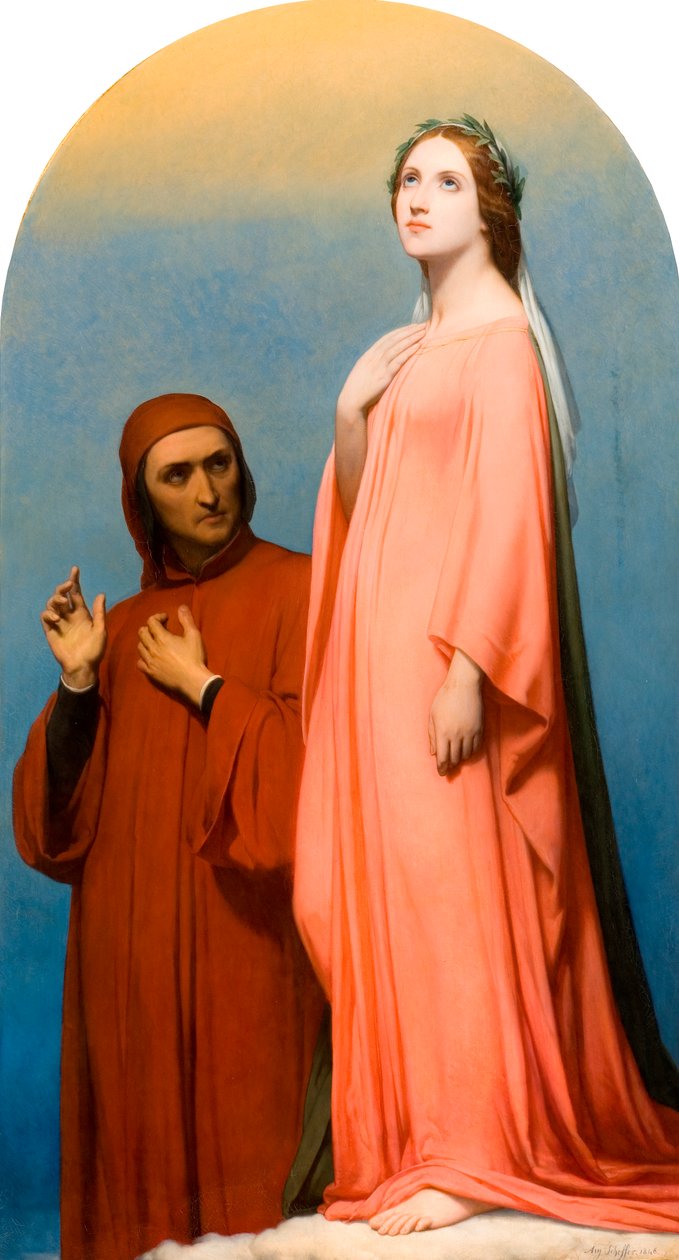 Visionen: Dante og Beatrice, 1846 af Ary Scheffer