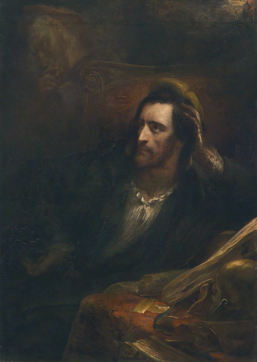 Faust i sit arbejdsværelse, signeret og dateret Ary Scheffer 1831 nederst til højre af Ary Scheffer