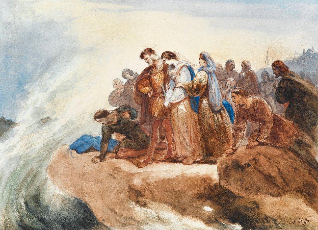 Illustration til balladen Der Taucher The Diver af Friedrich Schiller. af Ary Scheffer