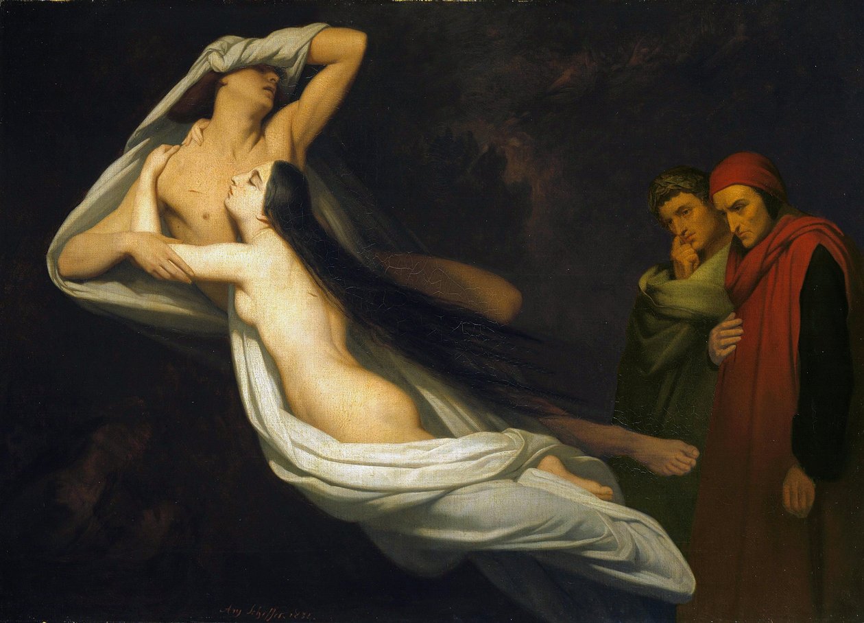 Paolo og Francesca, 1854 af Ary Scheffer
