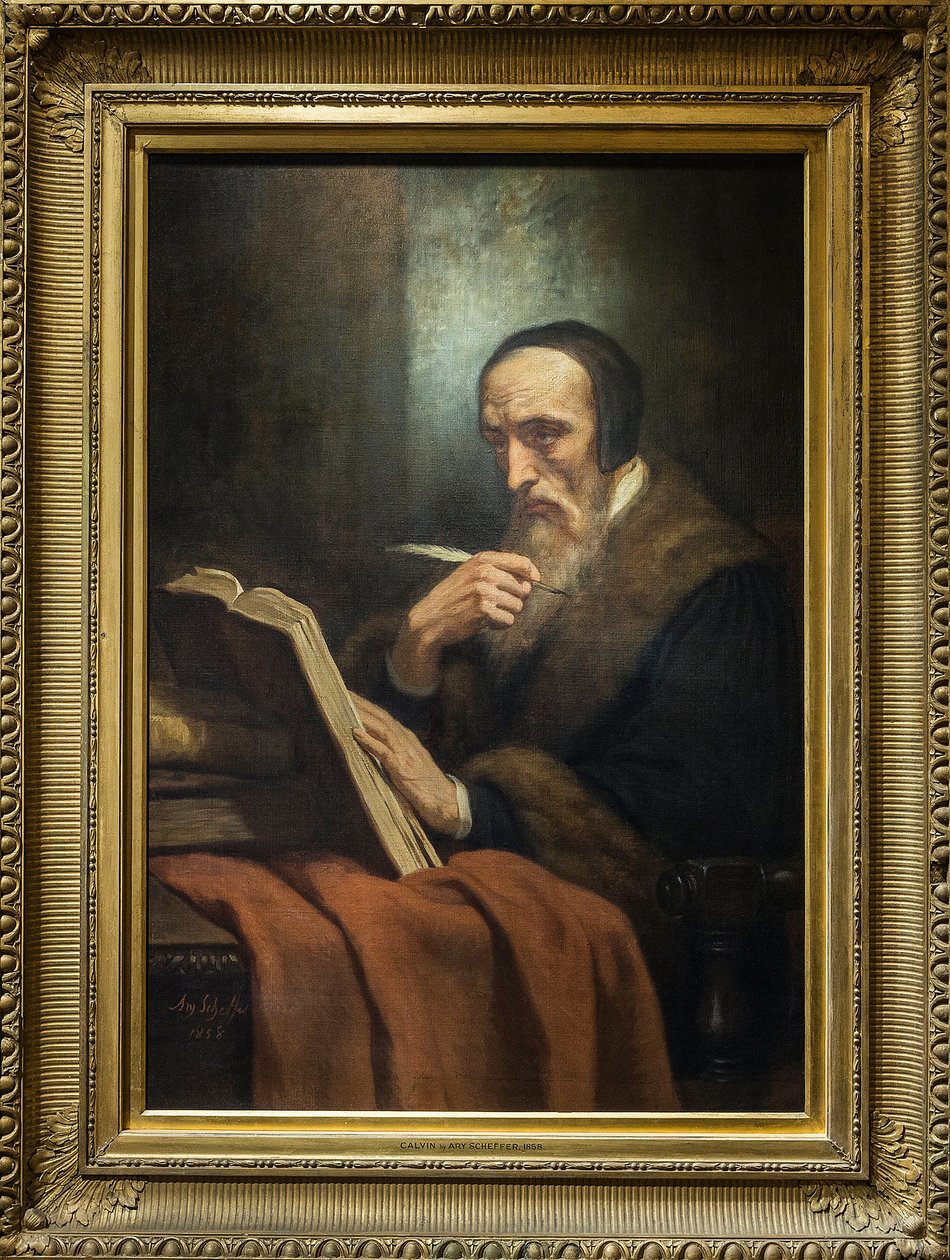 Portræt af John Calvin (Jean Cauvin), fransk forfatter, teolog og præst under den protestantiske reformation (1509-1564) - maleri af Ary Scheffer (1795-1858). musee de la vie romantique - Paris af Ary Scheffer