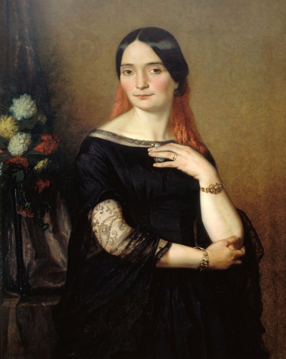 Portræt af skuespillerinden Mademoiselle Mars Anne Francoise Hyppolyte Boutet 1779-1847. af Ary Scheffer