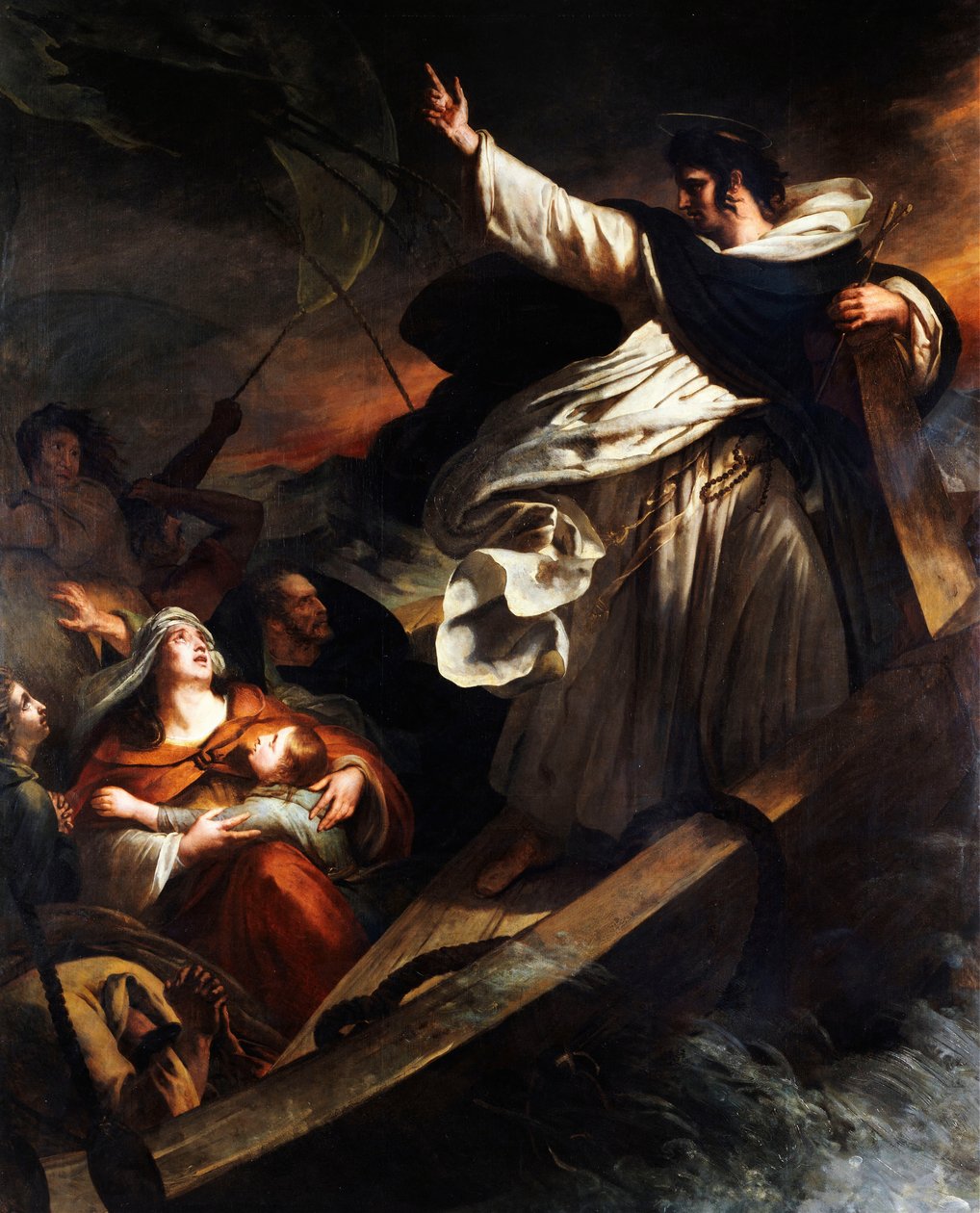 Saint Thomas Aquinas prædiker tillid til Gud under stormen, 1823. af Ary Scheffer