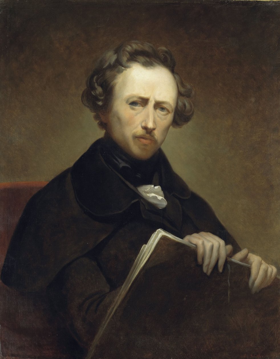 Selvportræt i en alder af 43 år, ca. 1838 (olie på lærred) af Ary Scheffer